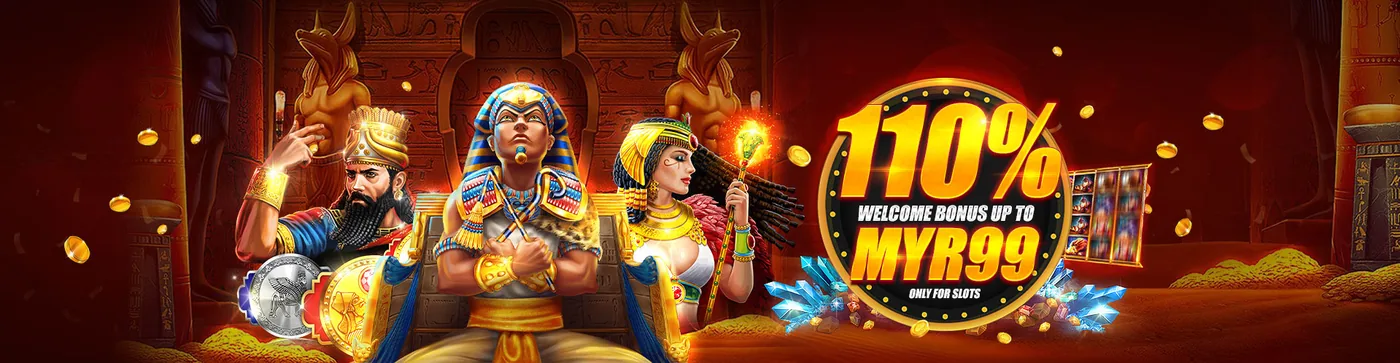 Bonus sambutan 110% sehingga MYR99, hanya untuk slot